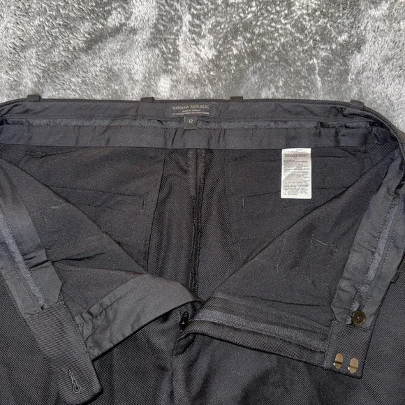 Banana Republic 100% Italian Wool Classic Black Straight Leg Dress Pants-Size 12 - Picture 6 of 14